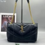 Saint Laurent Puffer Small In Nappa Leather Gold Black 29Cm 5774761El071000 - Image 2