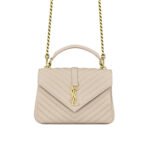 Saint Laurent College Medium In Quilted Leather Beige 24Cm 600279Brm072721