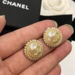 Chanel Button Pearl Earrings - Image 4
