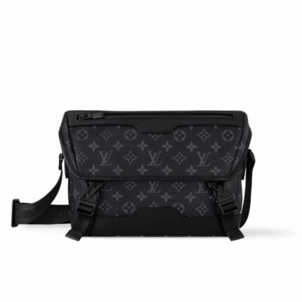 Louis Vuitton Messenger Voyager Monogram Eclipse Bag Black 28Cm