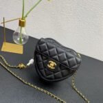 Chanel Heart Clutch With Chain Black 13Cm Ap2784 B08163 94305 - Image 2