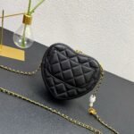 Chanel Heart Clutch With Chain Black 13Cm Ap2784 B08163 94305 - Image 3