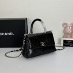 Chanel Trendy CC Top Handle Bag Python Black 23cm - Image 2