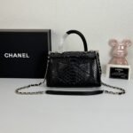 Chanel Trendy CC Top Handle Bag Python Black 23cm - Image 8