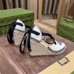 Gucci GG Canvas Wedge Espadrilles White - Image 5