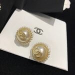 Chanel Button Pearl Earrings - Image 5
