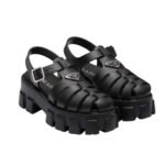 Prada Monolith Foam Rubber Sandals Black 1X853M 3Lkk F0002 F 055