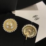 Chanel Button Pearl Earrings - Image 6