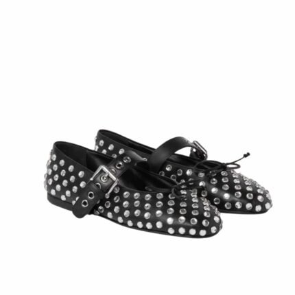 Miumiu Leather Ballerinas In Black 5F212E 070 F0002 F 005