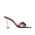 Saint Laurent Opyum Mules In Satin Crepe Manioc Brown 8189319Qab12215