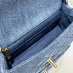 Chanel Denim Rectangular Pearl Crush GHW 20cm - Image 7