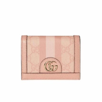 Gucci Ophidia Gg Card Case Wallet Pink 11Cm