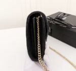 Saint Laurent Cassandre Envelope Chain Wallet Black 22cm 377828 BOW01 1000 - Image 4