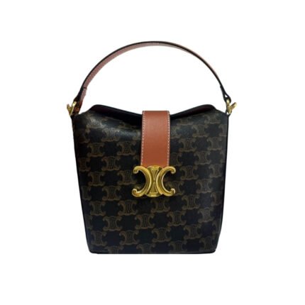 Celine Mini Bucket Triomphe In Triomphe Canvas 17Cm