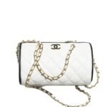 Chanel Clutch With Chain White And Black 18Cm Ap4515 B19460 Nafjq
