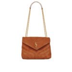 Saint Laurent Loulou Small In Suede Cinnamon Brown 23Cm 4946991U8C77761