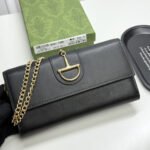 Gucci 73 Horsebit Detailed Satin Clutch Black 19Cm - Image 3