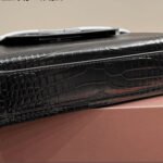 Saint Laurent Manhattan Small In Shiny Crocodile Embossed Leather Black Silver 25Cm - Image 5