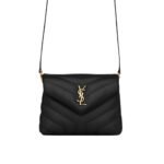 Saint Laurent Loulou Toy Strap Bag In Quilted Leather Black 20Cm 678401Dv7071000