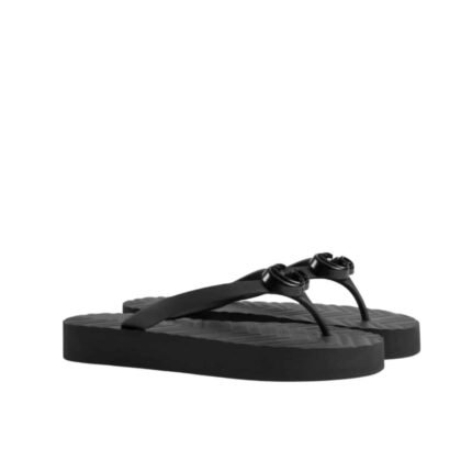 Gucci Women’S Chevron Thong Black ‎‎‎655463 J8710 1000