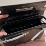 Saint Laurent Manhattan Small In Shiny Crocodile Embossed Leather Black Silver 25Cm - Image 4