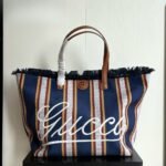 Gucci Embroidered Large Canvas Tote Bag In Dark Blue And Multicolor 37Cm 818779 Faef8 8796 - Image 2