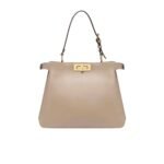 Fendi Peekaboo Soft Medium Leather Bag Dove Grey 33Cm