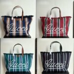 Gucci Embroidered Large Canvas Tote Bag In Dark Blue And Multicolor 37Cm 818779 Faef8 8796 - Image 9