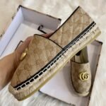 Gucci Women’S Matelassé Canvas Espadrille Beige 621239 Kqwm0 9765 - Image 4