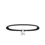 Louis Vuitton Silver Lockit Bracelet Black Q05942