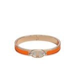 Hermes Mini Clic Anchor Chain Bracelet Rose Gold Tone With Orange H209000Fo8Apm