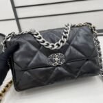 Chanel 19 Series Classic Double C Logo Silver Turn Buckle Black 31Cm - Image 3