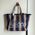 Gucci Embroidered Large Canvas Tote Bag In Dark Blue And Multicolor 37Cm 818779 Faef8 8796 - Image 6