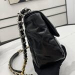 Chanel 19 Series Classic Double C Logo Silver Turn Buckle Black 31Cm - Image 6