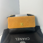 Chanel Large Flap Bag With Top Handle Shiny And Gold Tone Metal Beige And Black 29Cm AS5637 B20827 U1536 - Image 2