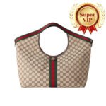 [Super Vip 1:1] Gucci Giglio Large Tote Bag Gg Canvas Beige And Dark Brown 60Cm 853971 Faffp 2547