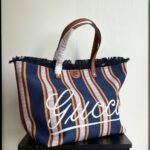 Gucci Embroidered Large Canvas Tote Bag In Dark Blue And Multicolor 37Cm 818779 Faef8 8796 - Image 4