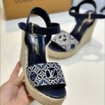 Louis Vuitton Helios Wedge Espadrille Marine 1AHLKQ - Image 3