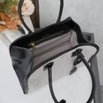 Prada Medium Blend And Leather Tote Bag Black 33Cm 1Bg572 2Hja F0I55 V Ooz - Image 6