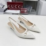 Gucci Women Horsebit Slingback Pump White - Image 2