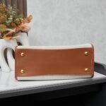 Prada Medium Blend And Leather Tote Bag Tan And Caramel 33Cm 1Bg572 2Hja F0Kfz V Ooz - Image 5