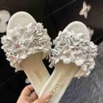 Chanel Mules Suede Strass White G46231 B19043 Naeya - Image 3