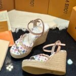 Louis Vuitton X Takashi Murakami Helios Wedge Sandal White 1AGYX0 - Image 4