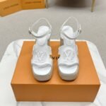 Louis Vuiiton LV Isola Wedge Sandal White 1ACI8O - Image 3