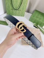Gucci Gg Marmont Reversible Belt Gold Metal Beige Blue 38Mm 659416 92Tic 9769 - Image 5