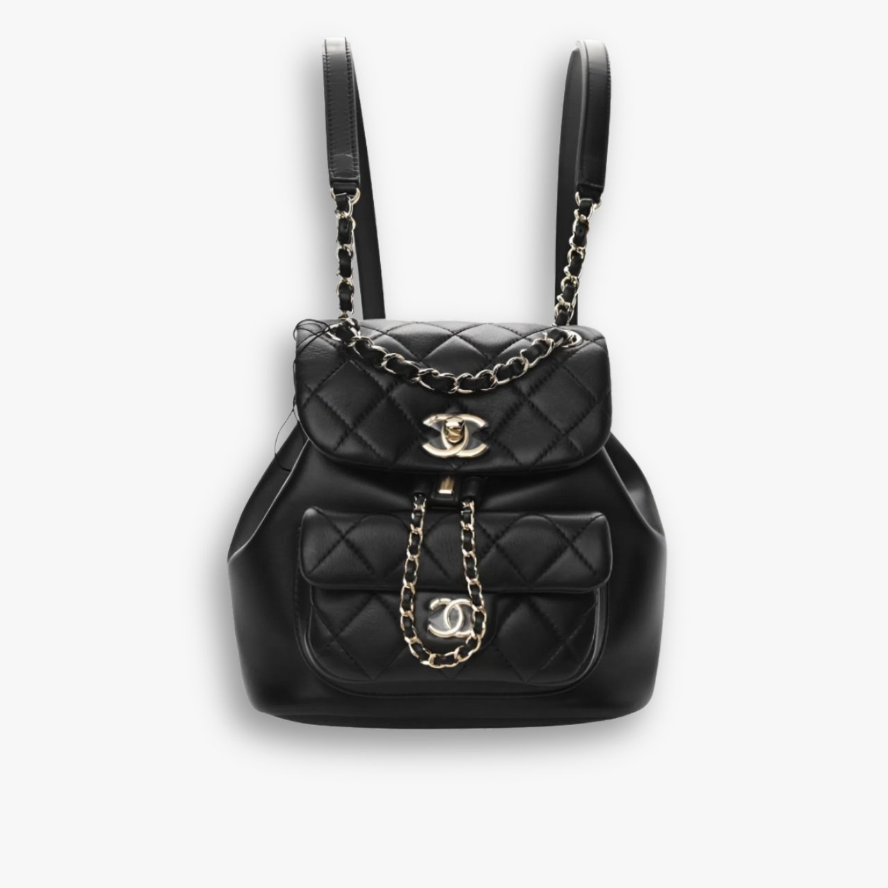 22.jpg Chanel 22 Mini Duma Backpack Matelasse Leather With Gold Hardware Black 20cm - Image 1