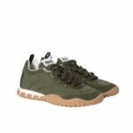 Miumiu Tyre Technical Fabric And Suede Sneaker Lead Green 5E417E Zjm F0466 F 005