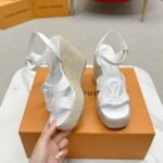 Louis Vuiiton LV Isola Wedge Sandal White 1ACI8O - Image 6