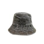 Chanel Cc Denim Bucket Hat Black