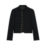 Celine Military Jacket In Diagonal Wool Black 2V34P092D 38No